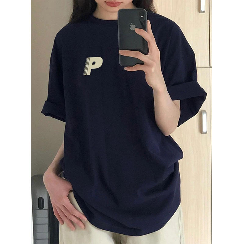 官圖 重磅/精梳純棉 後包領 有縫邊 S-XXXL 夏裝短袖T恤女
