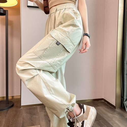 American style overalls for women, spring and summer thin 2024 new mountaineering quick-drying casual fashion ice silk sunscreen sports pants