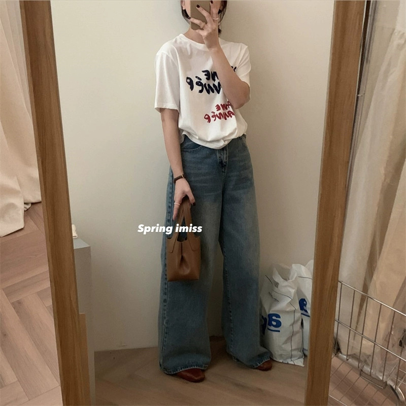官圖 重磅/精梳純棉 後包領 有縫邊 S-XXXL 夏裝短袖T恤女