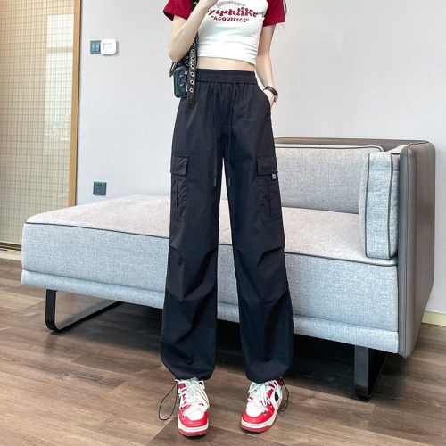 American style overalls for women, spring and summer thin 2024 new mountaineering quick-drying casual fashion ice silk sunscreen sports pants