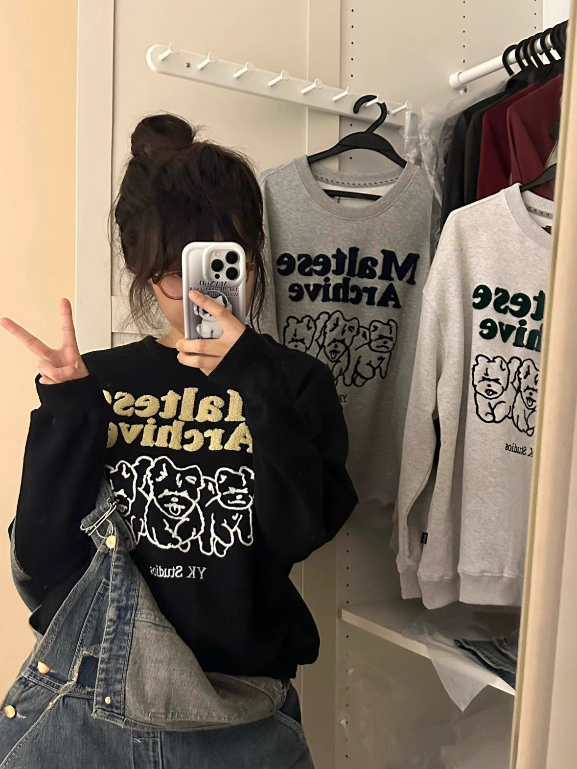 Official photo Chinese cotton composite thin 310g/plus velvet 410g autumn and winter sweatshirt for women with printed loose large size