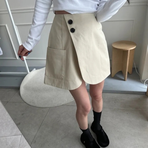chic spring Korean style niche irregular design cross fashion versatile high waist shorts skirt skirt