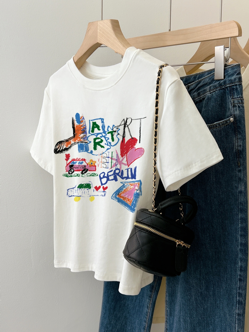 Real shot 40 threads 210g 92% cotton 8% spandex short-sleeved T-shirt for women slim fit