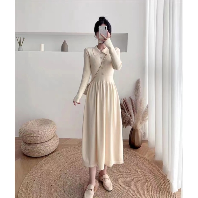 年秋冬韓版新款小個子顯瘦毛衣裙女打底氣質收腰針織連衣裙女