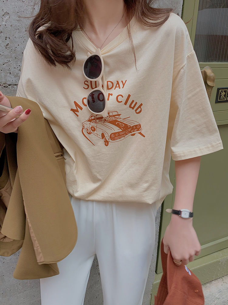 2024春夏新款重磅/精梳純棉 後包領 有縫邊 S-XXXL 夏裝短袖T恤女