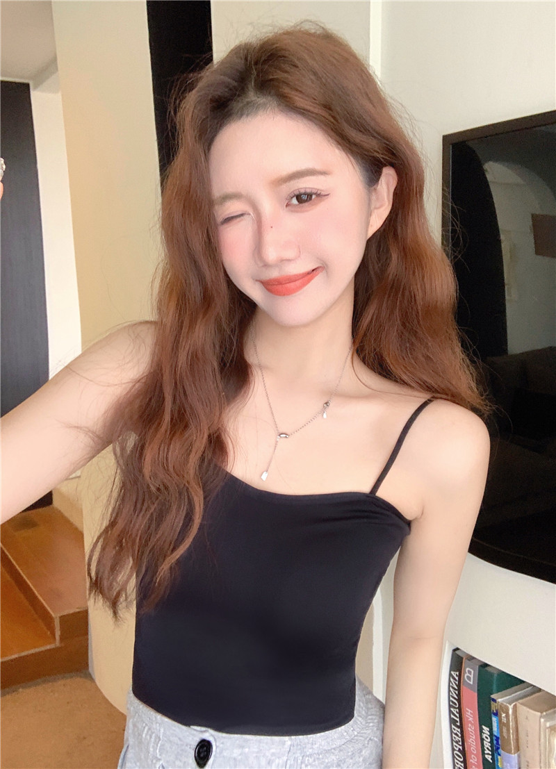 實拍~冰絲美背吊帶背心辣妹鏤空春夏露背性感無袖打底衣