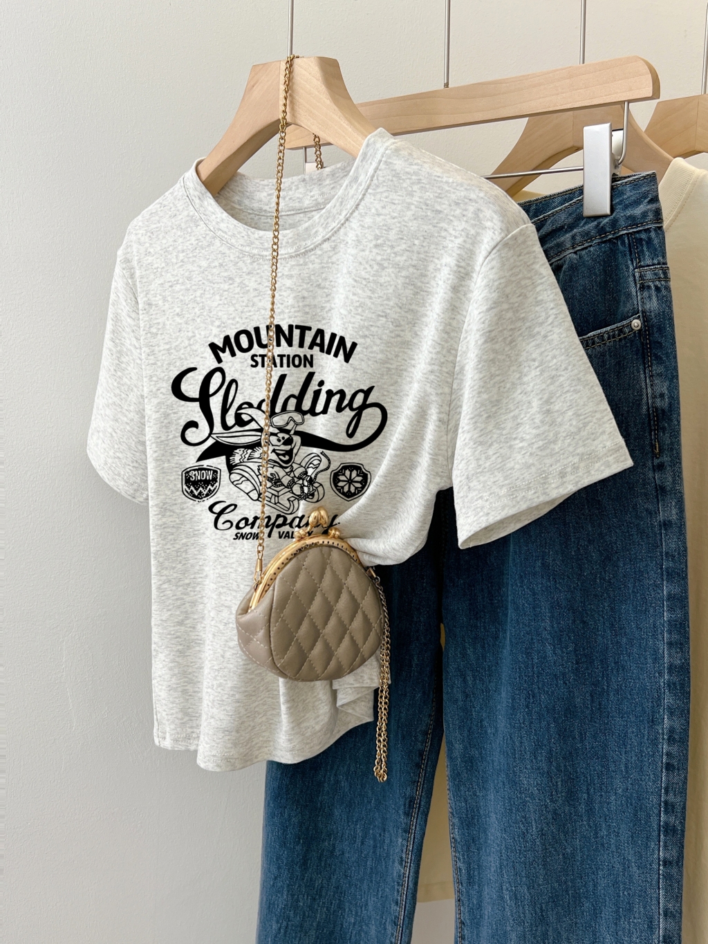 Real shot 2024 spring and summer new style 40 threads 210g 92% cotton 8% spandex short-sleeved T-shirt for women slim fit