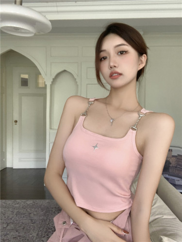 Real shot~Fashionable camisole spring and summer inner layer hot girl pure desire design sleeveless top