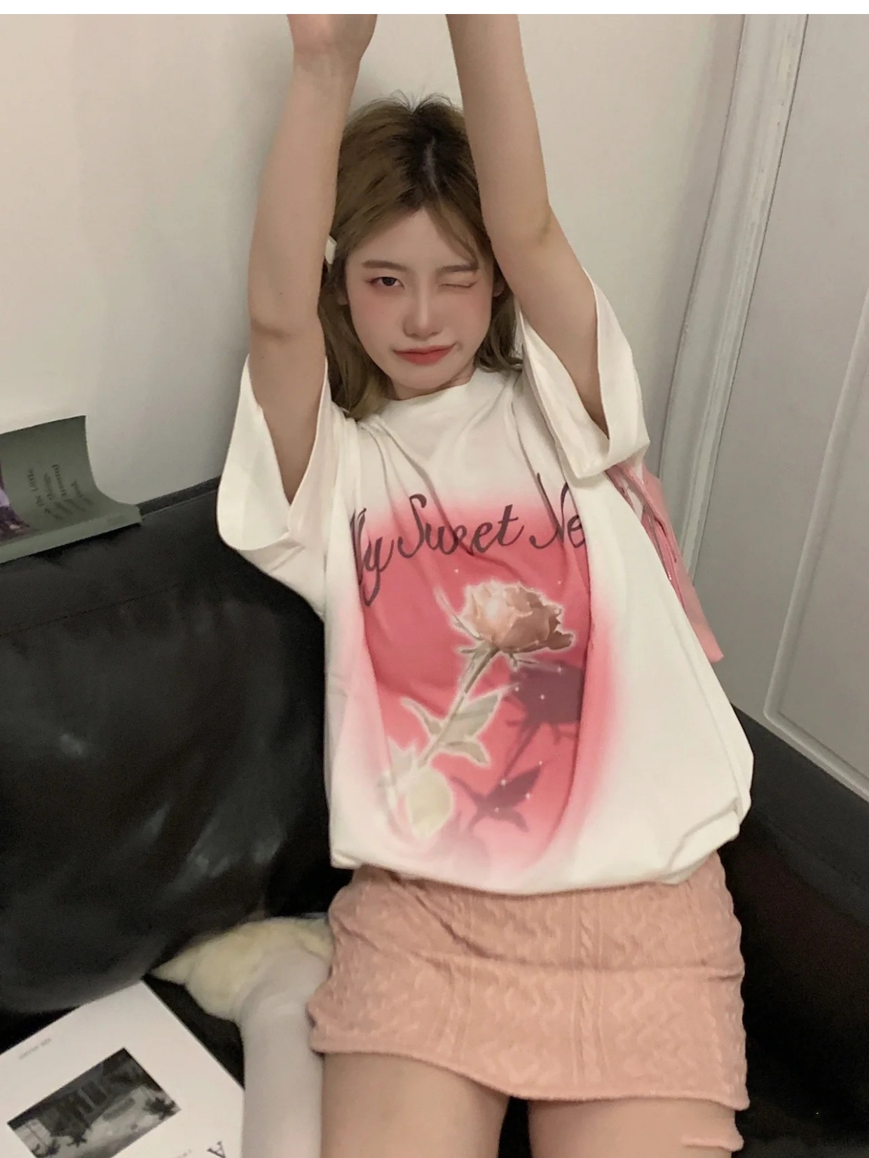 官圖 重磅/精梳純棉 後包領 有縫邊 S-XXXL 夏裝短袖T恤女