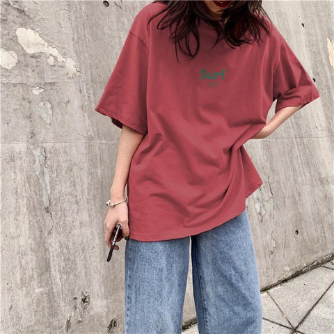 夏季新款韓版短袖t恤女學生上衣寬鬆簡約字母印花ins超火復古港風