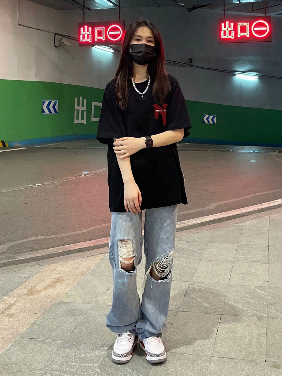 官圖 重磅/精梳純棉 後包領 有縫邊 S-XXXL 夏裝短袖T恤女