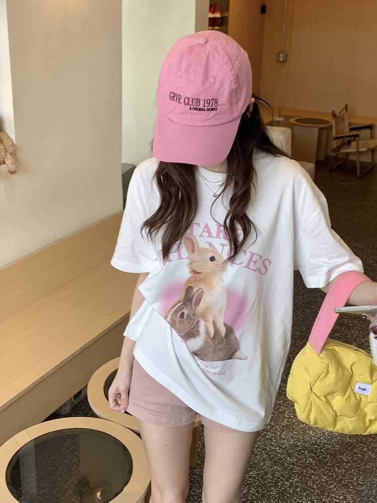 官圖 重磅/精梳純棉 後包領 有縫邊 S-XXXL 夏裝短袖T恤女