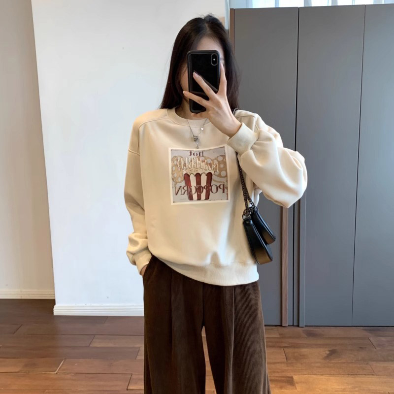 原版做工小個子加絨衛衣女款秋冬2024新款歐貨高級感上衣