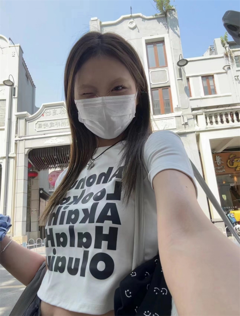 官圖 92棉/8氨綸40支210g純棉 修身短款T恤女短袖