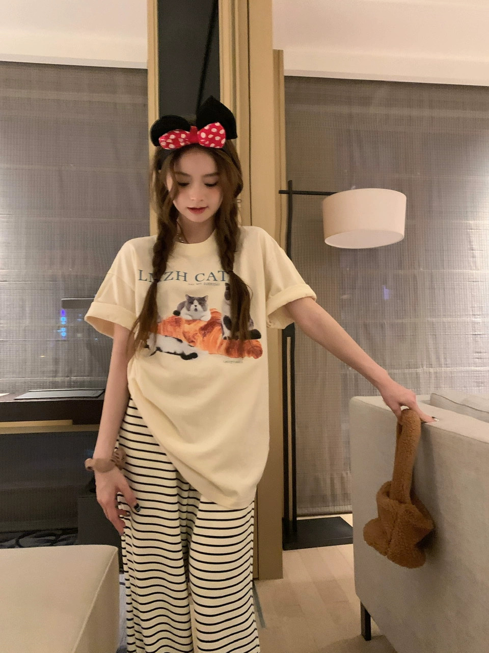 官圖 重磅/精梳純棉 後包領 有縫邊 S-XXXL 夏裝短袖T恤女