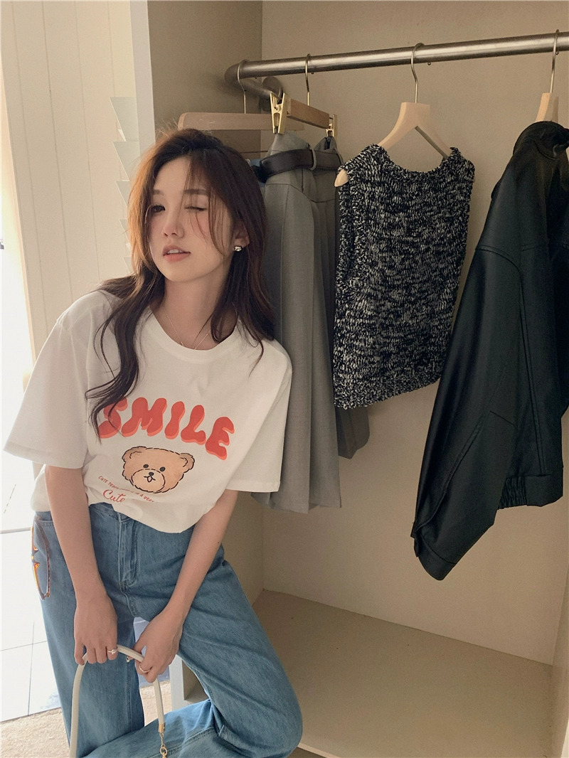 官圖 重磅/精梳純棉 後包領 有縫邊 S-XXXL 夏裝短袖T恤女