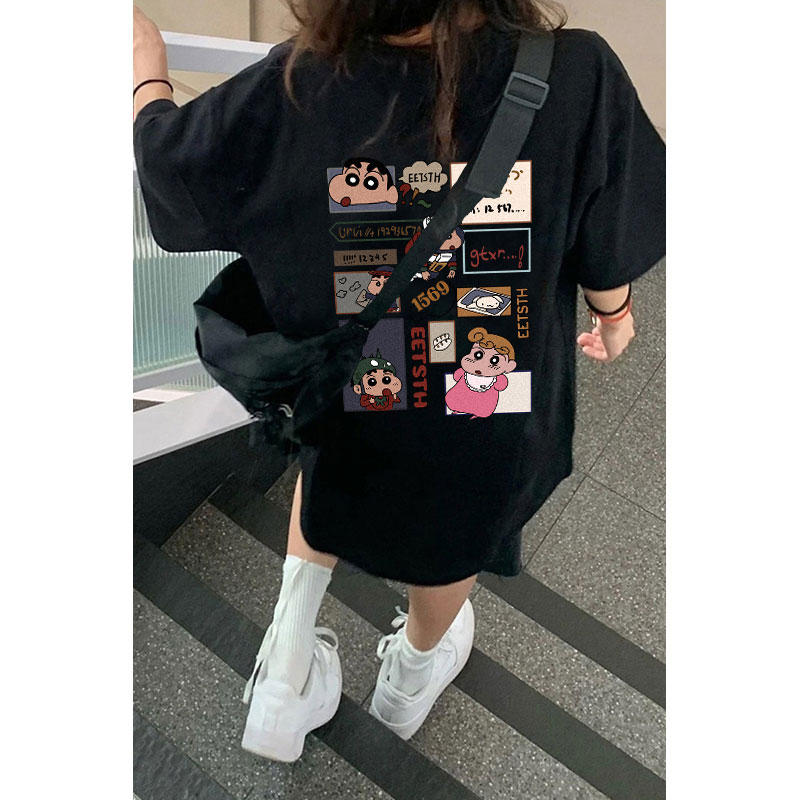 官圖 重磅/精梳純棉 後包領 有縫邊 S-XXXL 夏裝短袖T恤女