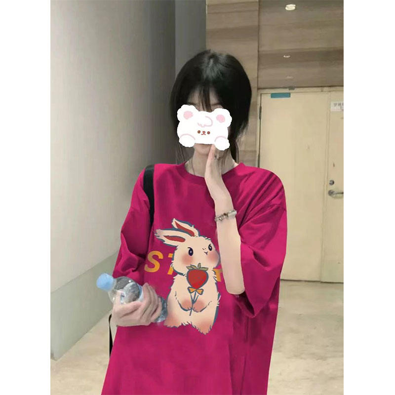 官圖 重磅/精梳純棉 後包領 有縫邊 S-XXXL 夏裝短袖T恤女
