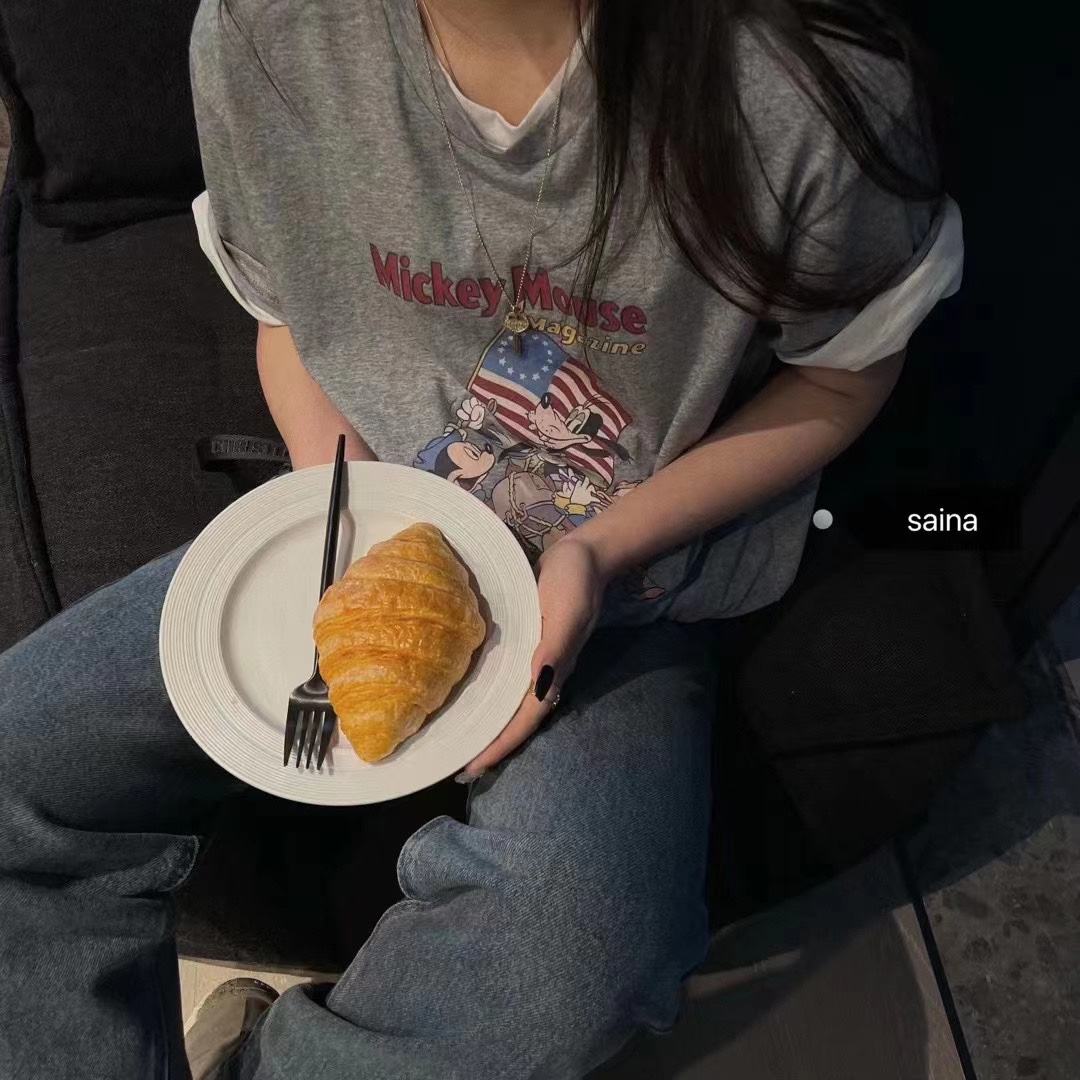 官圖 重磅/精梳純棉 後包領 有縫邊 S-XXXL 夏裝短袖T恤女