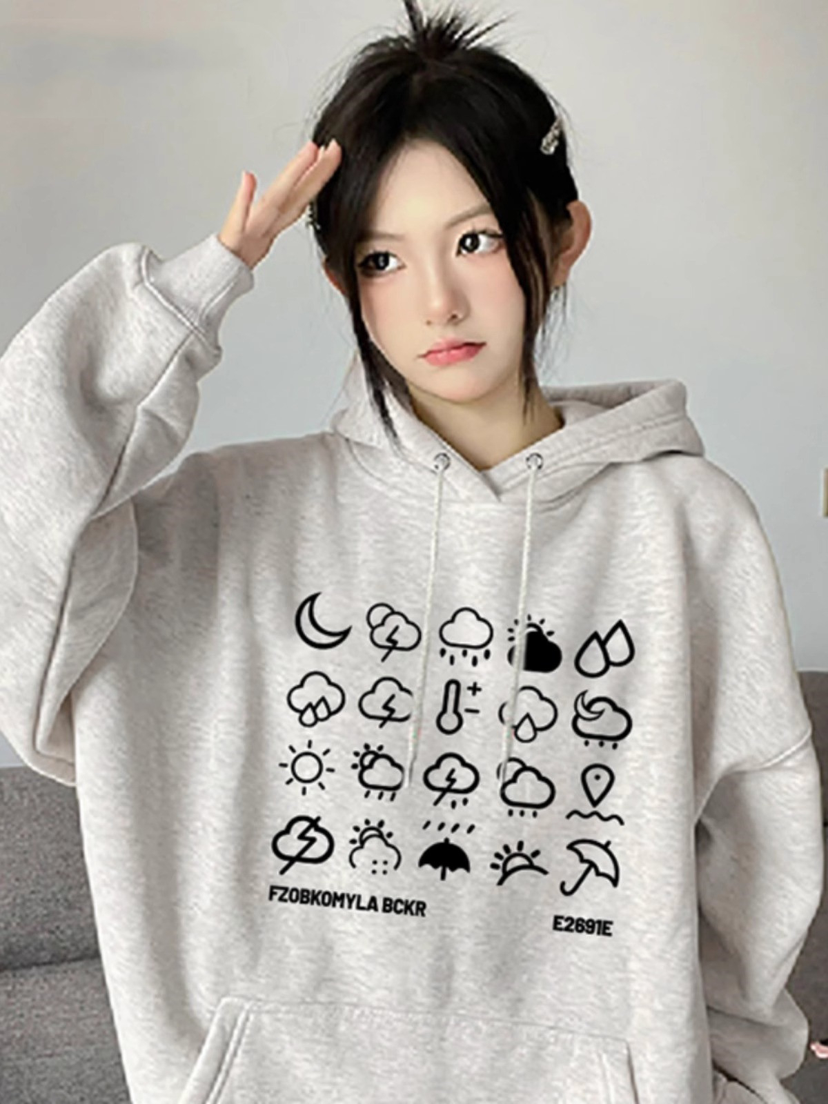 加絨250g / 大衛衣連帽秋冬款衛衣女加絨
