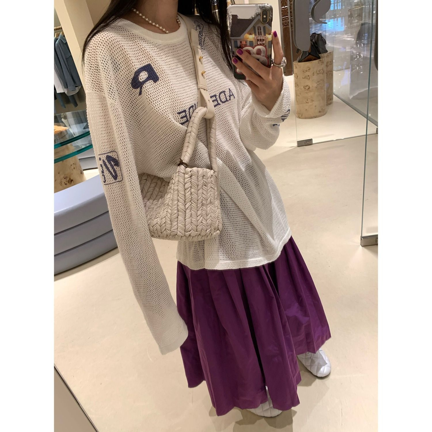 原版面料 包後領 純欲風女薄款鏤空休閒白色空調衫防曬罩衫
