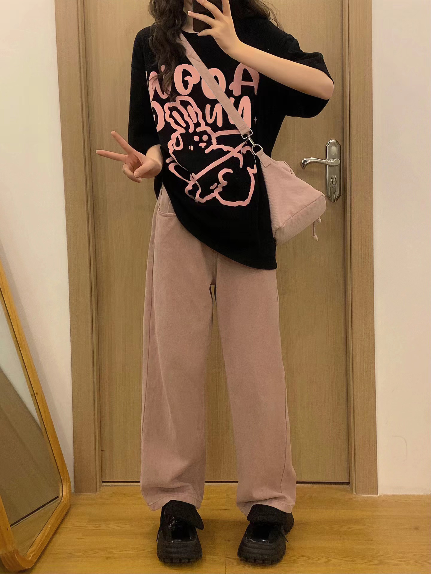 官圖 重磅/精梳純棉 後包領 有縫邊 S-XXXL 夏裝短袖T恤女