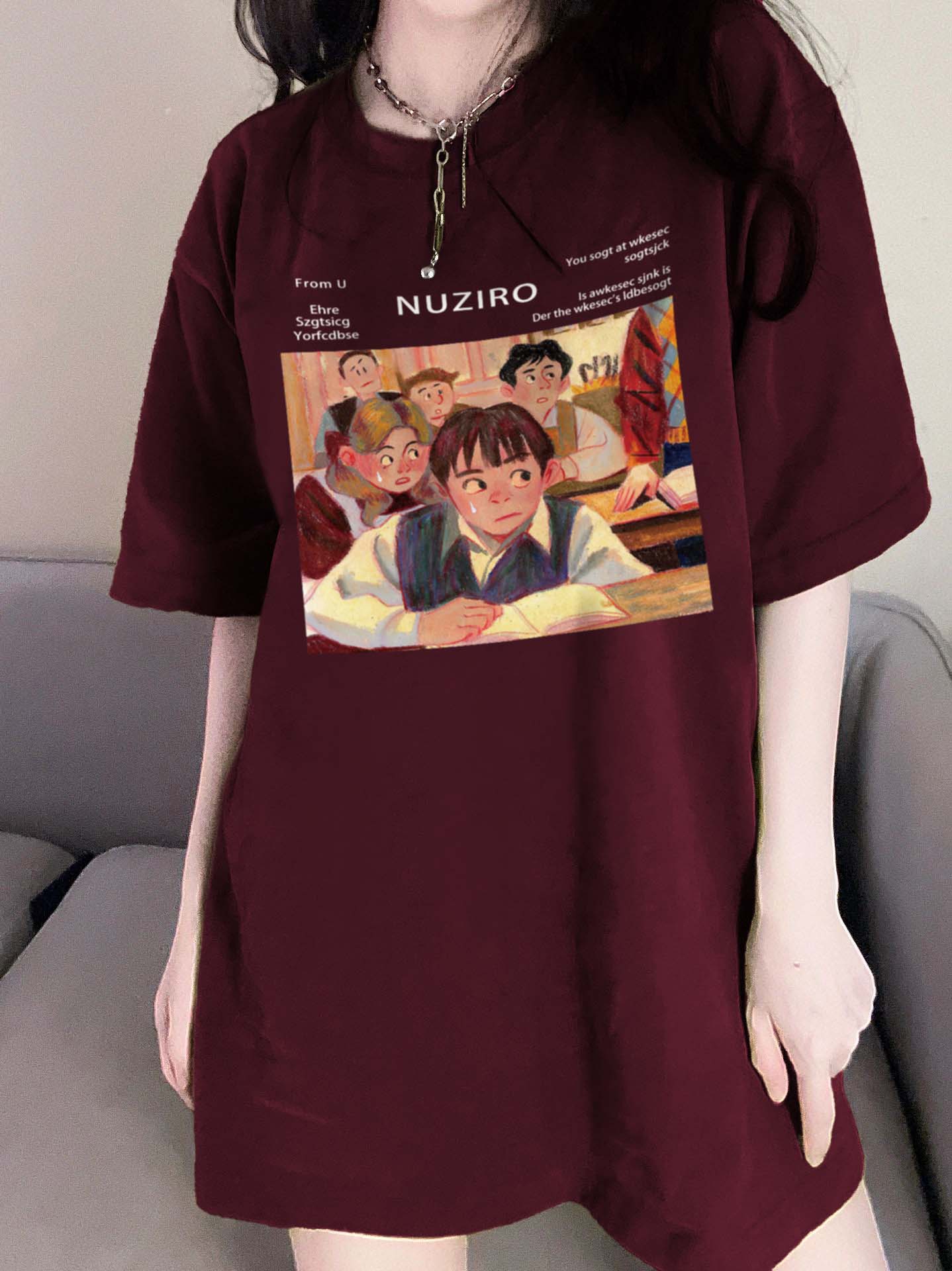 官圖 重磅/精梳純棉 後包領 有縫邊 S-XXXL 夏裝短袖T恤女