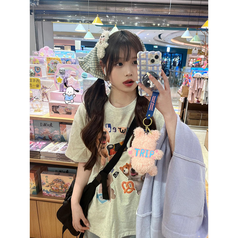 官圖 重磅/精梳純棉 後包領 有縫邊 S-XXXL 夏裝短袖T恤女