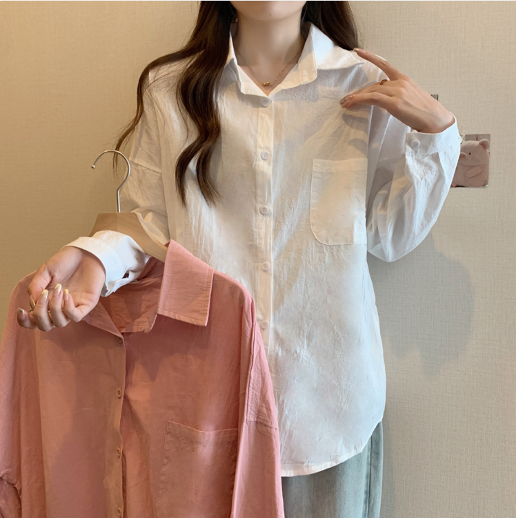 2024 spring clothing real shot large size French outer shirt boyfriend style high-end small shirt M-4XL 200 pounds