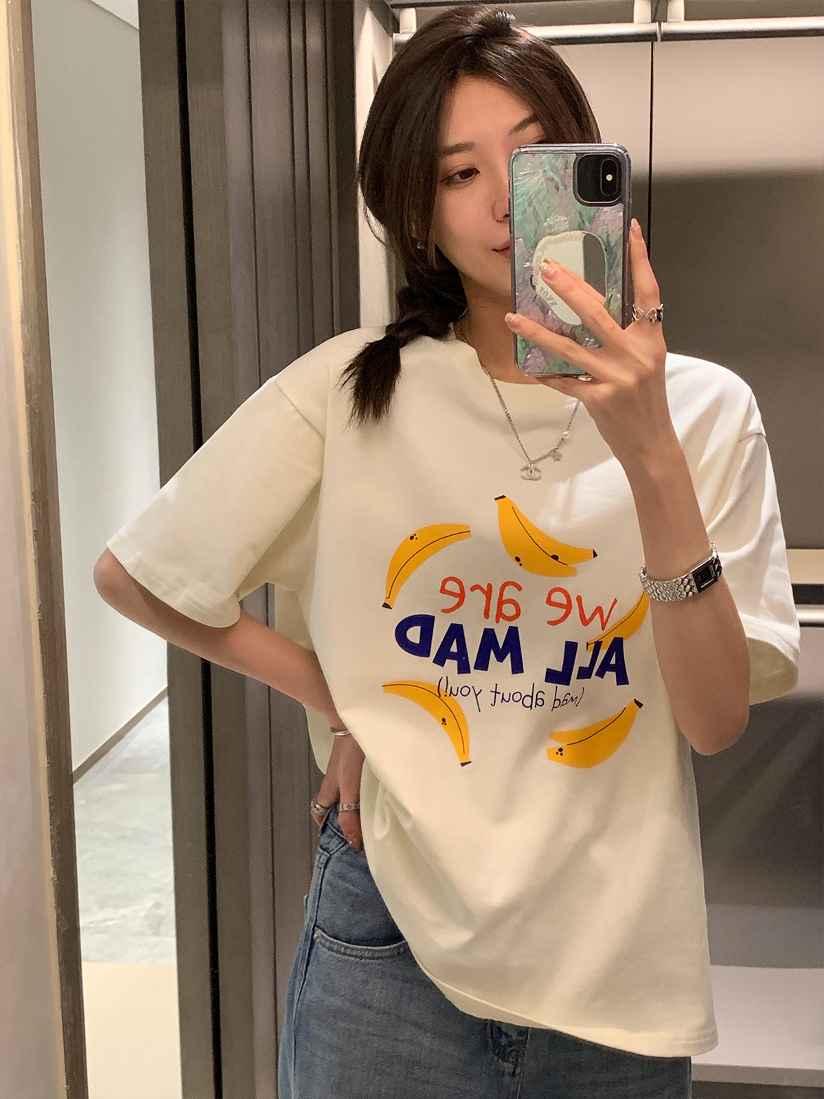2024新款重磅/精梳純棉後包領 有縫邊S-XXXL夏裝短袖T恤女