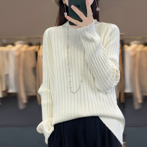 Real shot!  Real shot!  There’s a big picture!  2024 Spring Autumn and Winter Knitted Sweater Women's Bottoming Sweater Loose T-Shirt