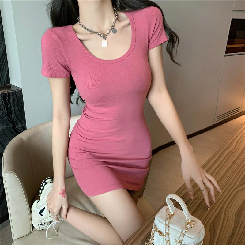 2024 pit strip summer American retro short-sleeved women's tops slim short T-shirt for women