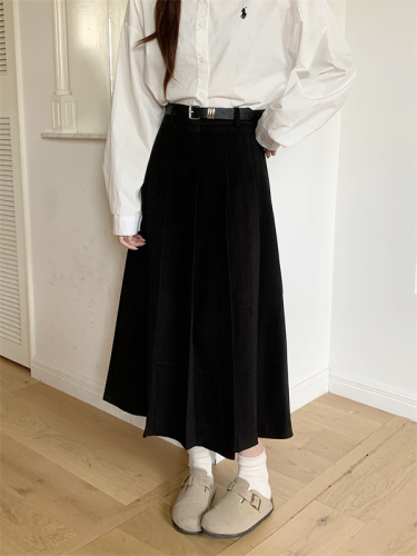 Not a real shot, gray suit mid-length skirt, new niche high-waisted slimming temperament casual pleated skirt