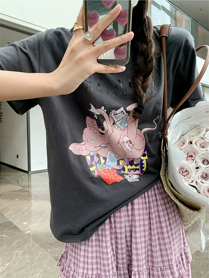 2024春夏新款重磅/精梳純棉 後包領 有縫邊 S-XXXL 夏裝短袖T恤女