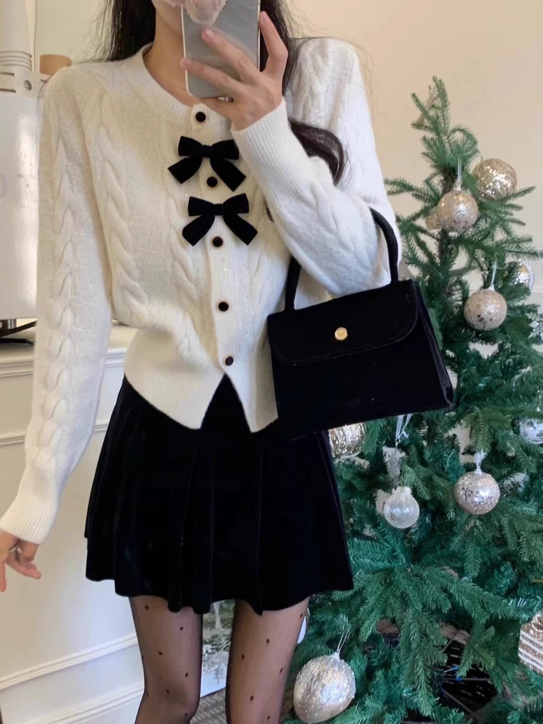 蝴蝶結毛衣外套女春秋2024新款設計感短款寬鬆洋氣針織衫開衫