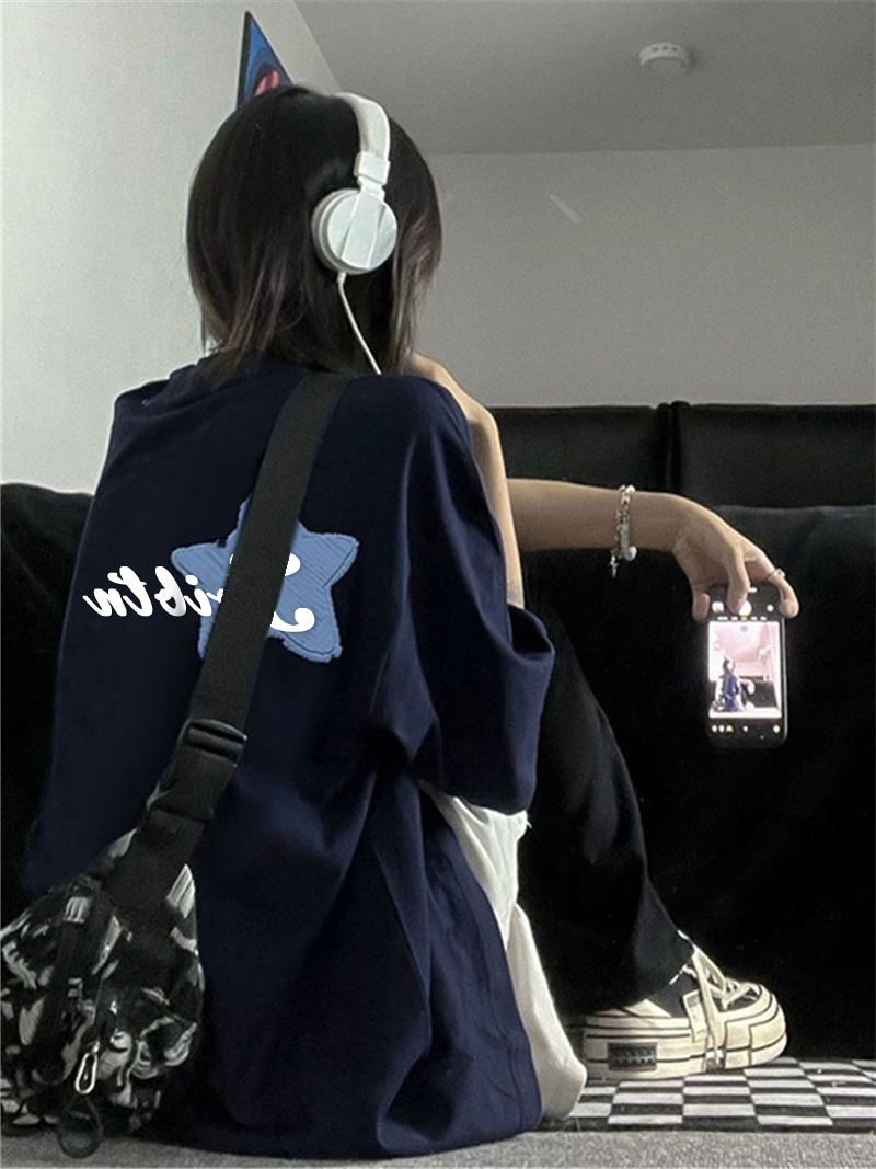 官圖 重磅/精梳純棉 後包領 有縫邊 S-XXXL 夏裝短袖T恤女