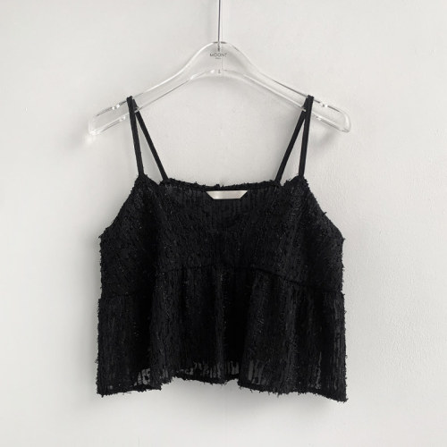 Korean chic early spring temperament layered bodysuit lace camisole