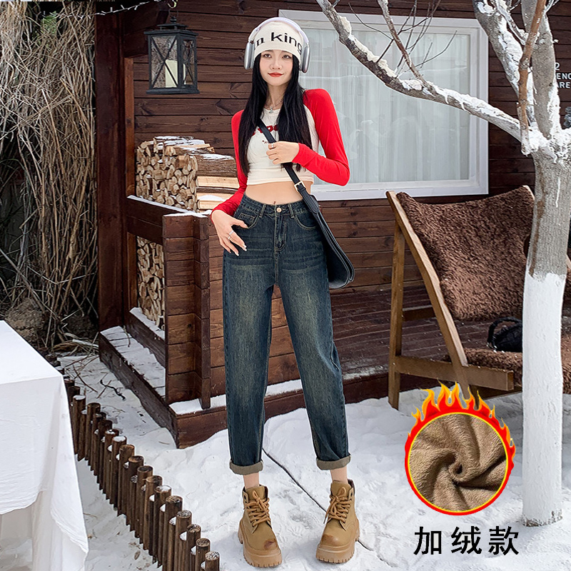 實拍 新款哈倫褲顯瘦春秋季高腰老爹褲胖妹妹大碼女裝
