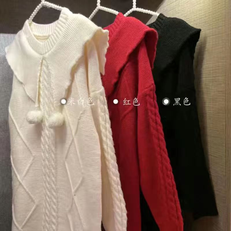 New autumn and winter outfits, doll collar, sweet twist knitted dress, lazy, slim, slim sweater dress for women
