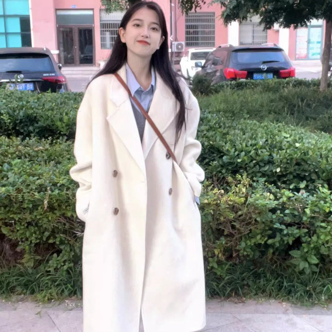 French retro design woolen coat, autumn and winter new style, Korean style, gentle style, small temperament, medium and long style