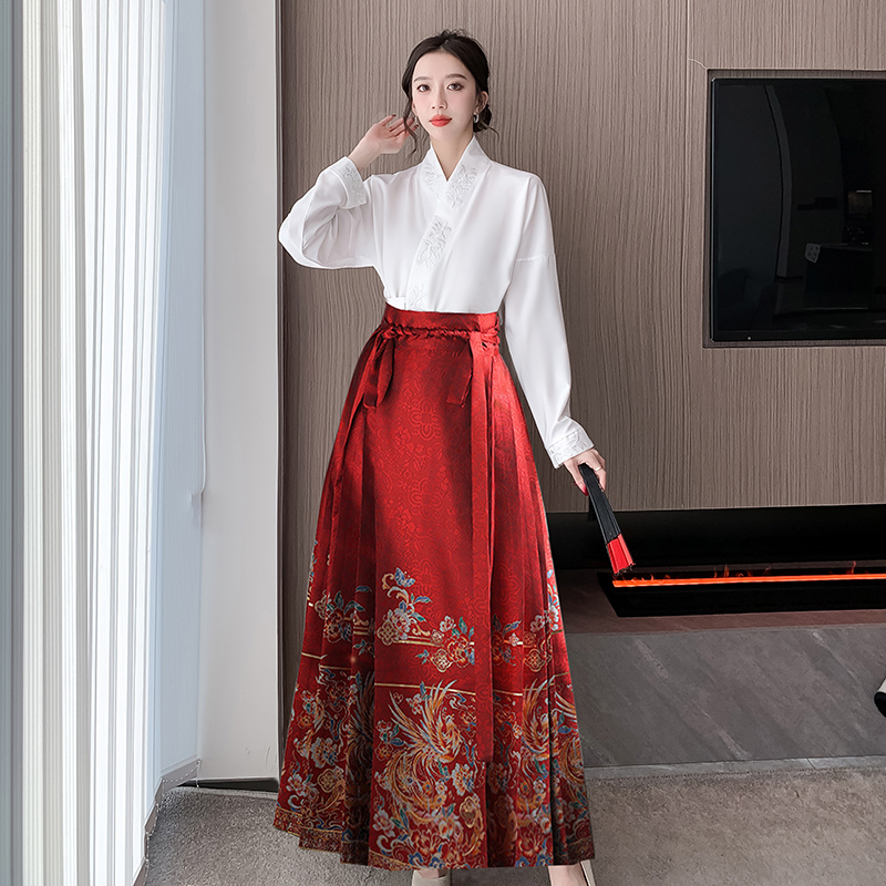 實拍 新中式國風漢服馬面裙婚服2024新款套裝結婚敬酒服訂婚禮服
