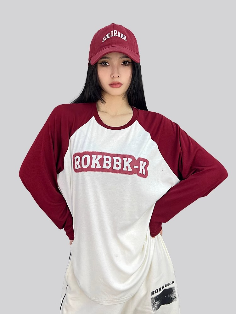 ROKBBK－K/布韓街舞潮牌休閒運動寬鬆長袖女爵士舞hiphop跳舞上衣