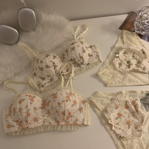 Real shot of sexy lace underwear pushed up to show half cup size, no wire rims, pure lust girl style bra set