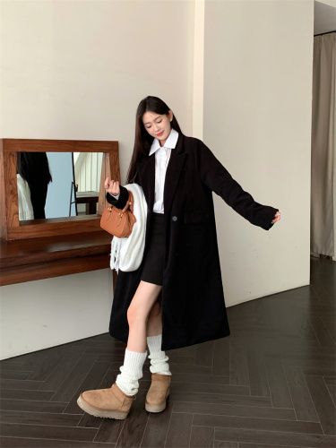 Actual shot of corduroy suit jacket for women, Korean style, loose, slim, high-end, quilted and thickened coat