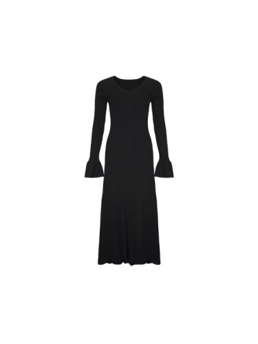 Homemade Hong Kong style retro slimming and high-end V-neck knitted dress for women in autumn and winter