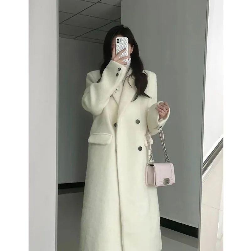 長款呢子大衣女毛呢外套秋冬季韓系小個子高級感赫本風日式英倫風
