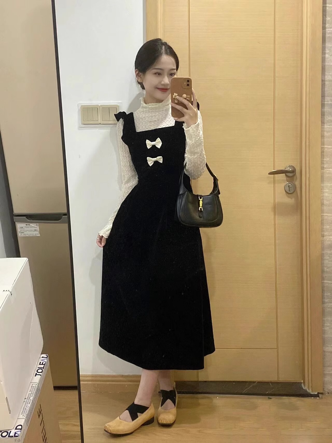 春秋季女裝法式桔梗連衣裙奶系穿搭學院小香風兩件套裝裙韓劇裙子