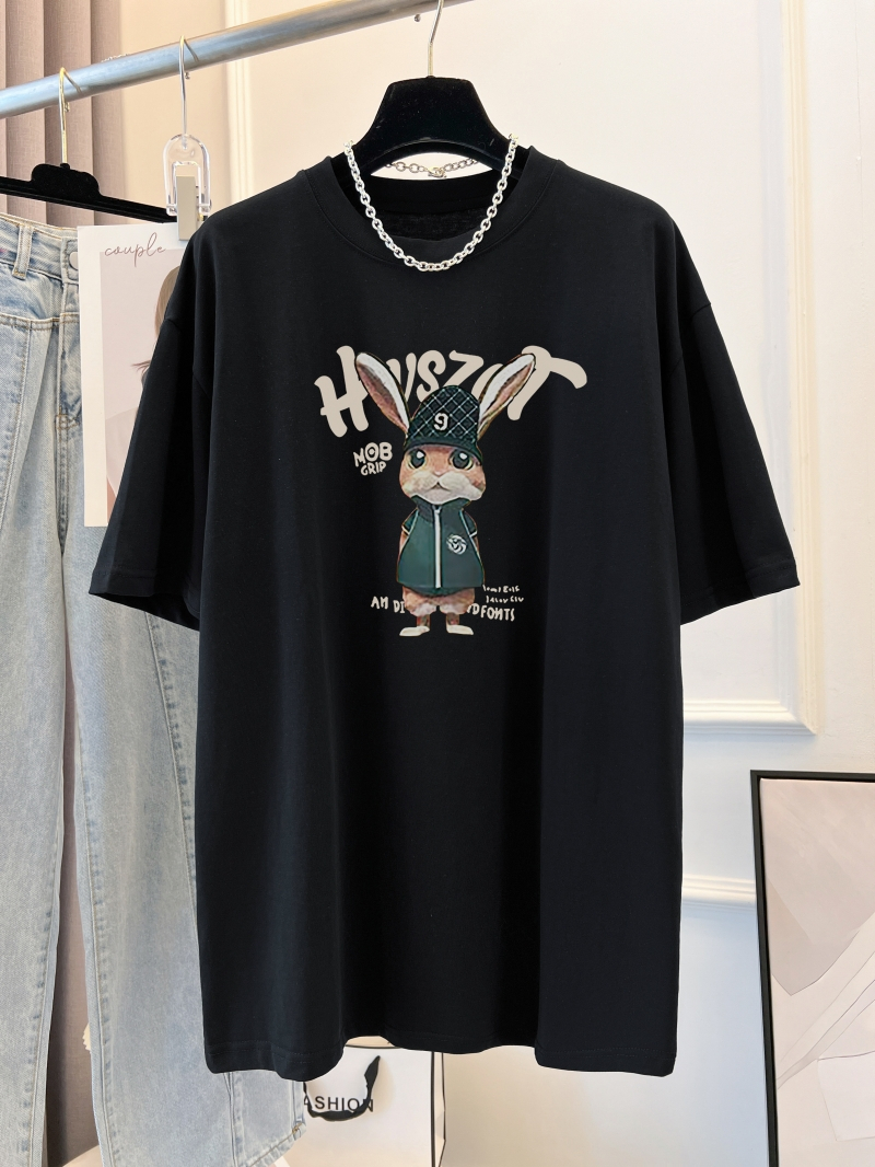 實拍 100%棉精梳純棉 印花夏裝短袖T恤女寬鬆韓版