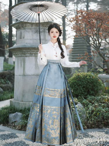 Hanfu women's national style horse-faced skirt suit autumn and winter new Chinese ancient costume new style adult daily wear