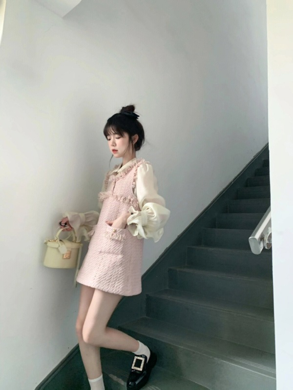 小香風套裝2024新款小個子秋裝韓劇網紅高級感鹽系穿搭兩件套